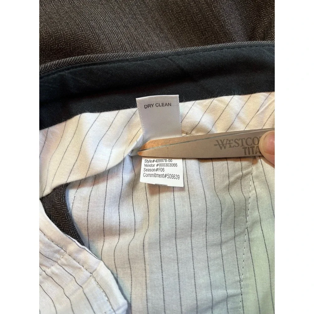 Banana Republic Dress Pants Men's Gray 100% Wool Straight Fit Flat Front 33 x 34